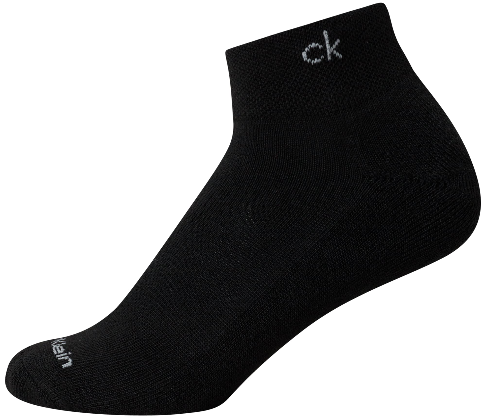 Calvin Klein Women's Athletic Sock - Cushion Quarter Cut Ankle Socks (6 Pack), Size 4-10, Black