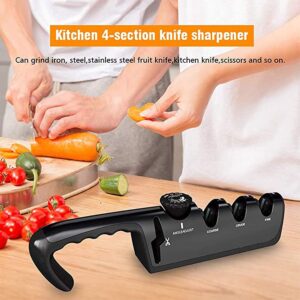 NCRD 4-in-1 Kitchen Knife Accessories: 3-Stage Knife Sharpener Helps Repair, Restore and Polish Blades, Diamond Ceramic Sharpen Polish & Grind Knife Sharp