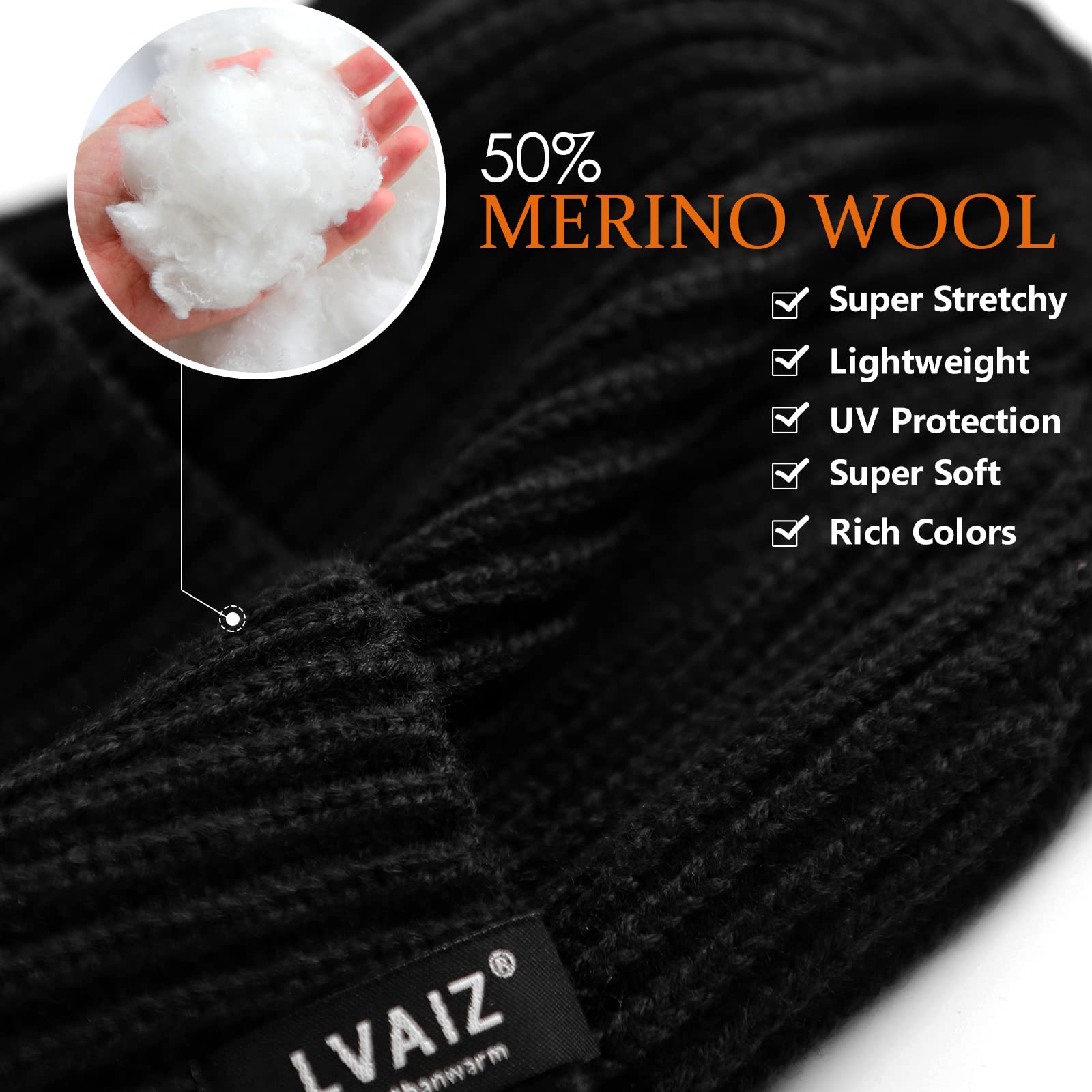 Lvaiz Winter Knitted Fishermen Beanie Hats for Men Merino Wool Short Cuffed Skull Cap Trawler Beanies Watch Hat for Women