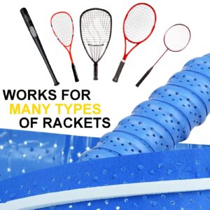 ATGRS Tennis Grip Tacky Tennis Racket Grip Tape Absorbent Anti-Slip Tennis Overgrip for Tennis Badminton Pickleball Racquet Handle Grip with Damping Ridges Overgrips (3 Pack - Red)