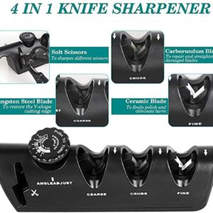 NCRD 4-in-1 Kitchen Knife Accessories: 3-Stage Knife Sharpener Helps Repair, Restore and Polish Blades, Diamond Ceramic Sharpen Polish & Grind Knife Sharp