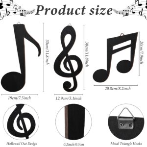 Yalikop 3 Pieces Black Treble Clef Wooden Wall Decor Music Notes Wall Art Note Wooden Wall Decoration Music Note Party Decorations for Home Room Bar Music Studio Birthday Party Decor