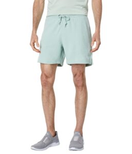 reebok men's standard casual short, light sage/yellow/back pocket, medium