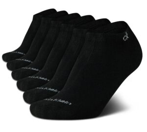 calvin klein women's athletic socks - cushion no show socks (6 pack), size 4-10, black