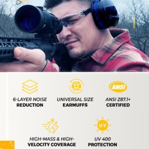 TradeSmart High-Performance Earmuffs for Shooting Range & Shooting Eye Protection Glasses + Firearm Confidence Course Included