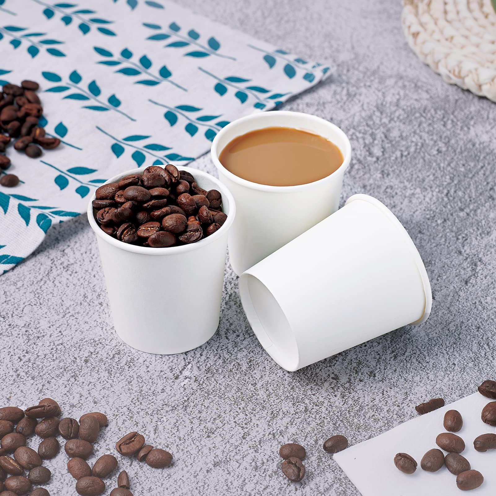 LITOPAK 500 Pack 4 oz Paper Cups, Disposable Coffee Cups, White Espresso Cups, Hot/Cold Beverage Drinking Cups for Party, Picnic, and Travel