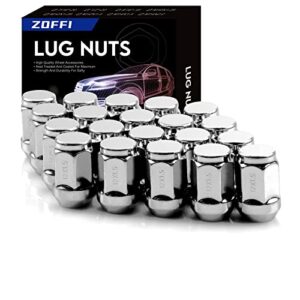 zoffi m12x1.5 lug nuts - replacement for 2006-2019 ford fusion, 2000-2019 ford focus, 2001-2019 ford escape aftermarket wheel - 20pcs chrome closed end conical seat 19mm hex lug nuts