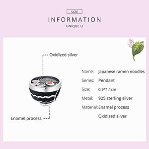 Bracelet Charm Japanese Ramen 925 Sterling Silver Charm Fits For Pandora Bracelet, European Charms Bracelet, Women Gift