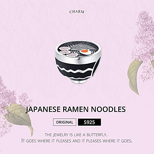 Bracelet Charm Japanese Ramen 925 Sterling Silver Charm Fits For Pandora Bracelet, European Charms Bracelet, Women Gift