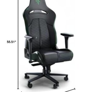 Razer Enki Gaming Chair: All-Day Gaming Comfort - Built-in Lumbar Arch - Optimized Cushion Density - Dual-Textured, Eco-Friendly Synthetic Leather - Reactive Seat Tilt & 152-Degree Recline - Green