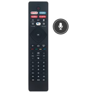 nh800up urmt47cnd0 rf402a-v14 voice remote control replacement supports for philips android tv 5704 series 5604 series 5504 series with netflix vudu youtube google play button