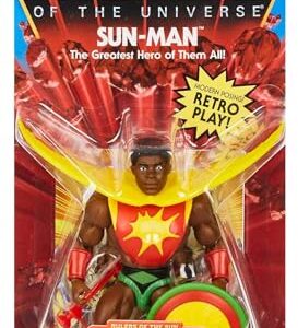 Masters of the Universe Origins Toy, Sun-Man 5.5-in Action Figure Collectible, 16 Movable Joints, Accessories