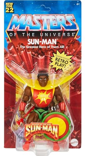 Masters of the Universe Origins Toy, Sun-Man 5.5-in Action Figure Collectible, 16 Movable Joints, Accessories