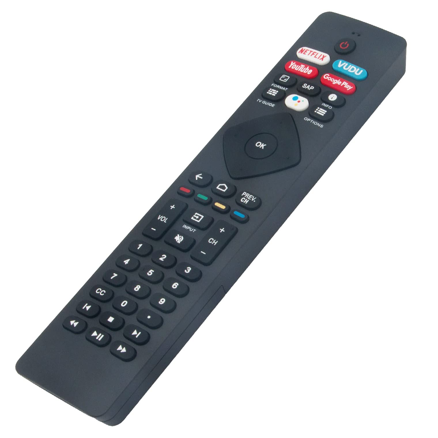 NH800UP URMT47CND0 RF402A-V14 Voice Remote Control Replacement Supports for Philips Android TV 5704 Series 5604 Series 5504 Series with Netflix Vudu YouTube Google Play Button