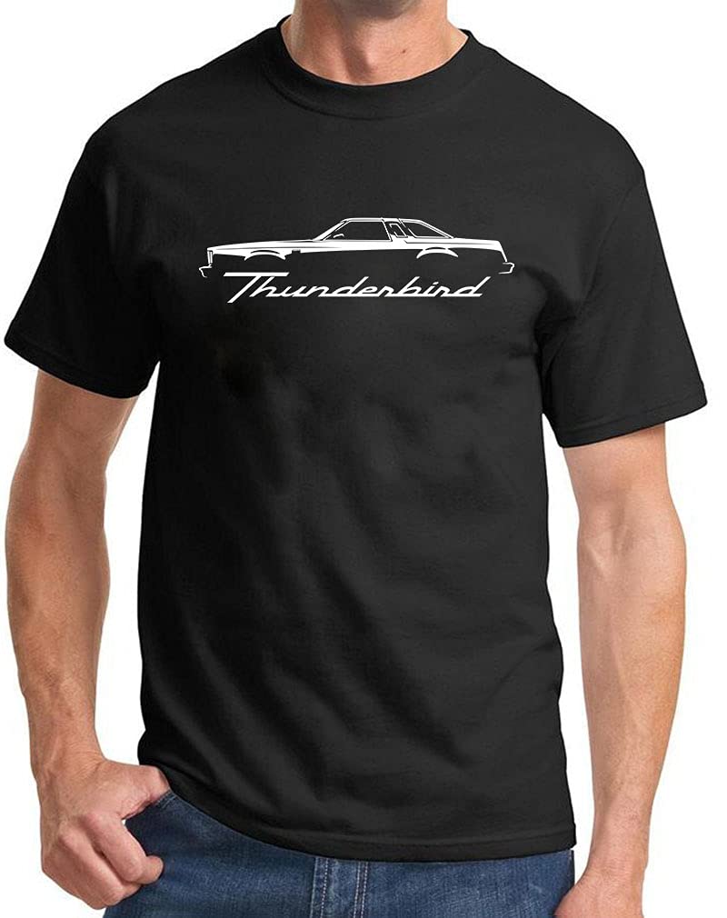 1977 1978 1979 Ford Thunderbird Classic Outline Design Print Tshirt Large Black