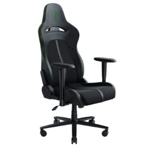 razer enki x essential gaming chair: all-day gaming comfort - built-in lumbar arch - optimized cushion density - dual-textured, eco-friendly synthetic leather - adjustable 152-degree recline