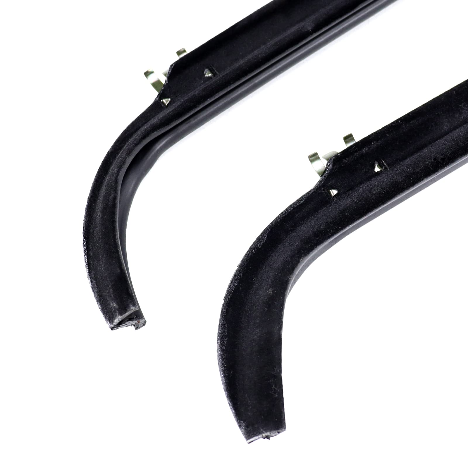 Front Inner & Outer Car Window Sweep Felt Trim Seal Weatherstrip Kit Replacement for 1987-1997 Ford F150 F250 F350 Bronco Replaces E7TZ1521452A E7TZ1521453A F2TZ1521456A F2TZ1521457A Set of 4