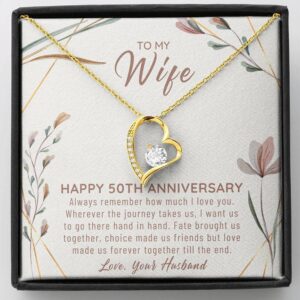 50 year wedding jewelry gift for wife – 50 year anniversary necklace gift for her – 50th anniversary wedding present – 50th wedding anniversary wife gift – flsg00050-9