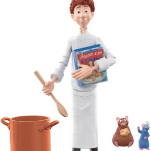 Disney Pixar Featured Favorites Ratatouille Pack with Posable Linguini Figure, Remy & Emile Figures & Accessories, Authentic Look, Collectors Gift Ages 6 Years & Older