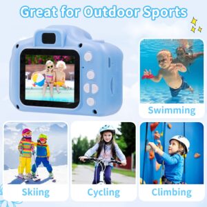 Kids Camera Waterproof Underwater Camera for 3-12 Year Old Boys Girls 2 Inch IPS Screen 1080P HD Digital Kids Video Camera Indoor Outdoor Action Cameras Best Christmas Birthday Gifts