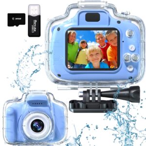 Kids Camera Waterproof Underwater Camera for 3-12 Year Old Boys Girls 2 Inch IPS Screen 1080P HD Digital Kids Video Camera Indoor Outdoor Action Cameras Best Christmas Birthday Gifts