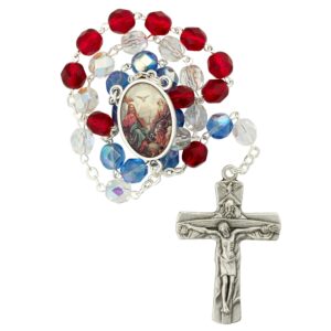 Most Holy Trinity Devotional Prayer Kit | Multi-Faceted Glass Beads | Includes Instructions and Information | Great Catholic Gift for First Communion and Confirmation | Made in Italy