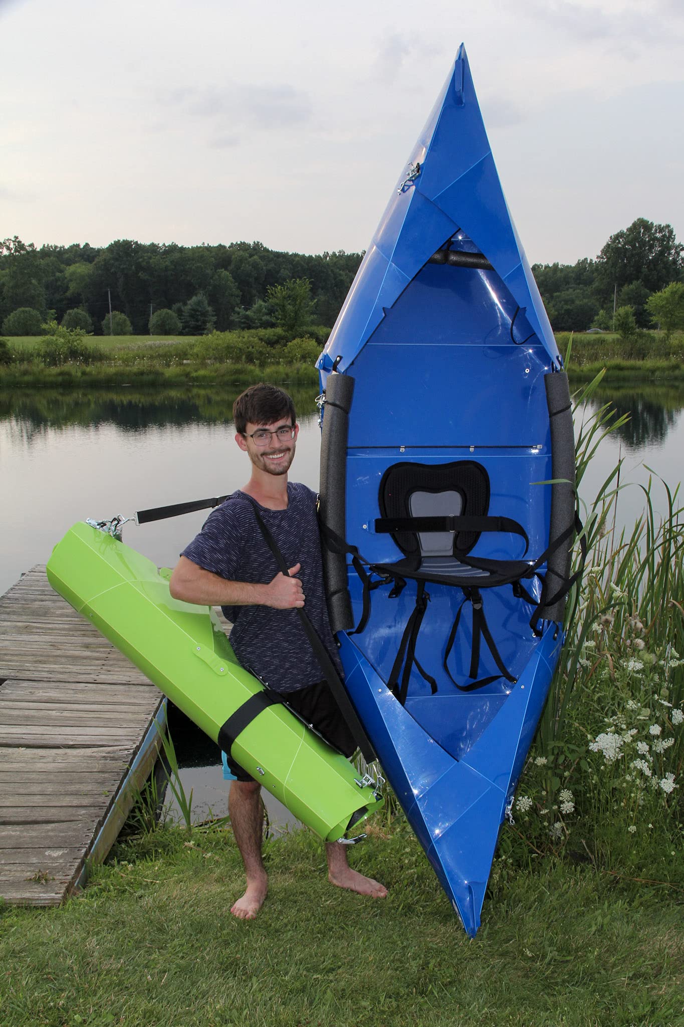 Foldable Kayak | Lightweigh, Stable, and Durable Folding Kayaks for Adults and Youth | Dark Green