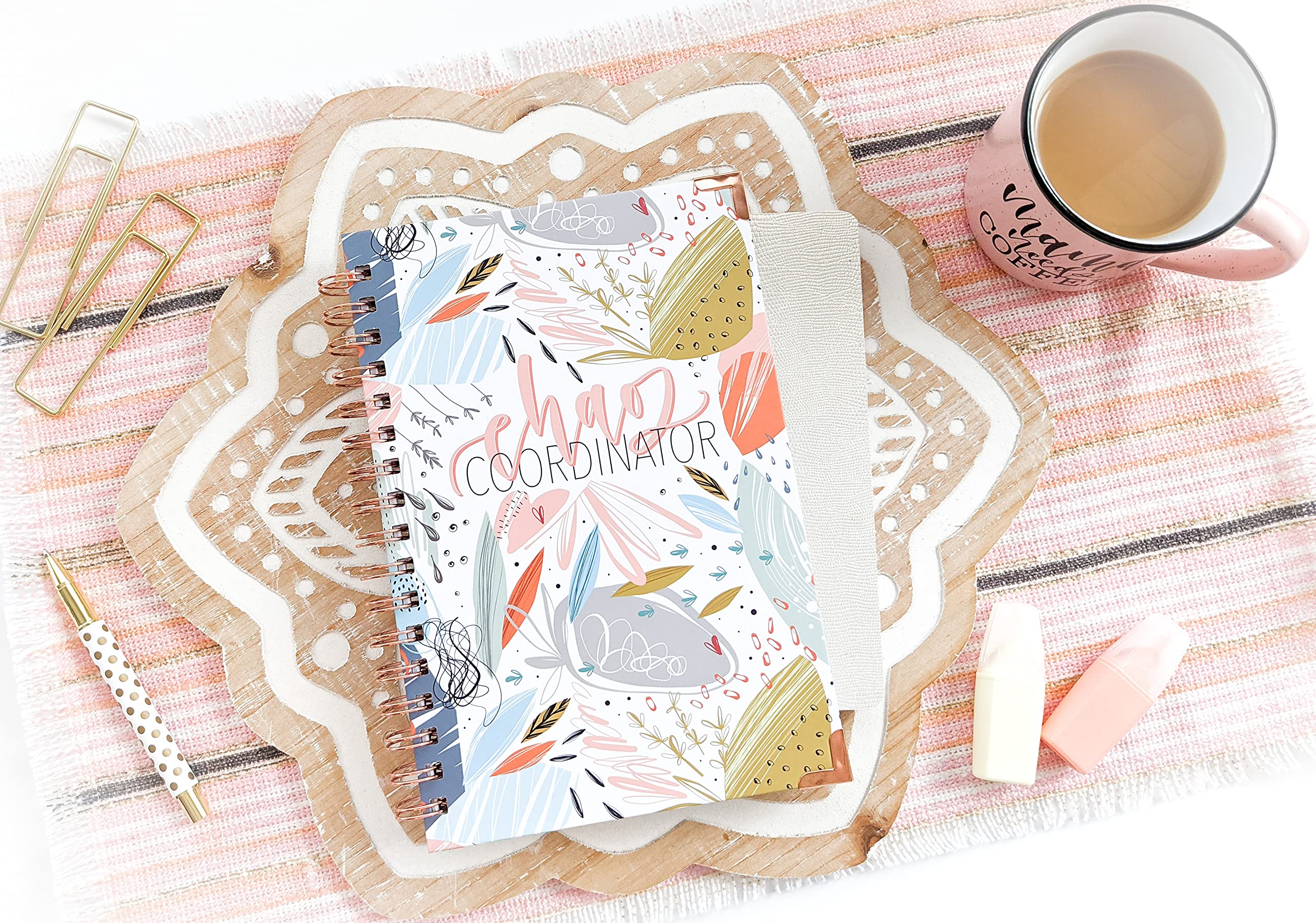 To Do List Notebook - Chaos Coordinator by June & Lucy (Rose Gold Spiral & Corner Protectors)