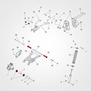 RANSOTO Sportsman Suspension A-Arm Bushing Kit & Control Bushing Compatible with Polaris Sportsman 335 400 450 500 570 800 Replaces 5436973 5438902 5439270