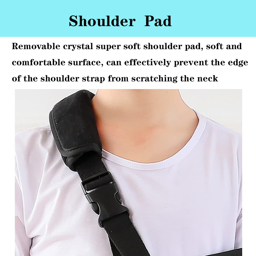 Ledhlth Mesh Kids Arm Sling Black for Shower Shoulder Immobilizer Brace Support for Broken Shoulder Elbow Arm Wrist Injury Children Pediatric Toddler Girls Boys left right, Kids L