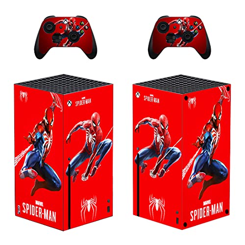 Decal Moments Xbox Series X Console Controllers Skin Decals Stickers Wrap Vinyl for Xbox Series X Console Spider Red