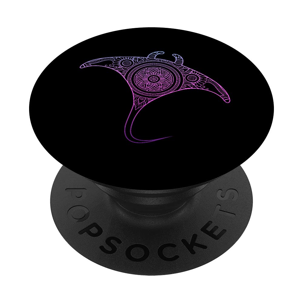 Scuba Diving Freediving Manta Ray Spirit Shark Ocean design PopSockets Swappable PopGrip