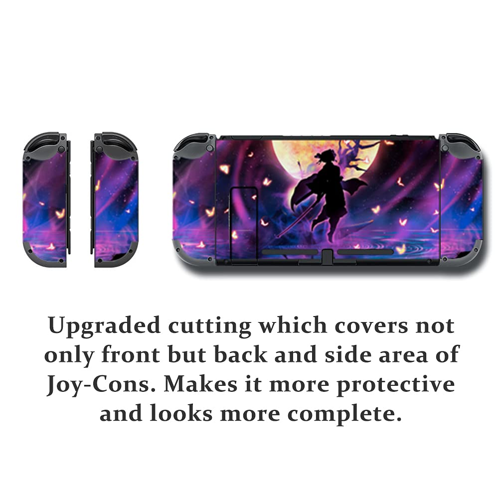 GilGames Skin Decals Vinyl for Nintendo Switch, Game Cover Protector Wrap Full Set Protective Faceplate Stickers Console Dock