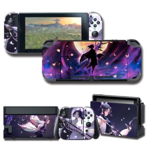 gilgames skin decals vinyl for nintendo switch, game cover protector wrap full set protective faceplate stickers console dock