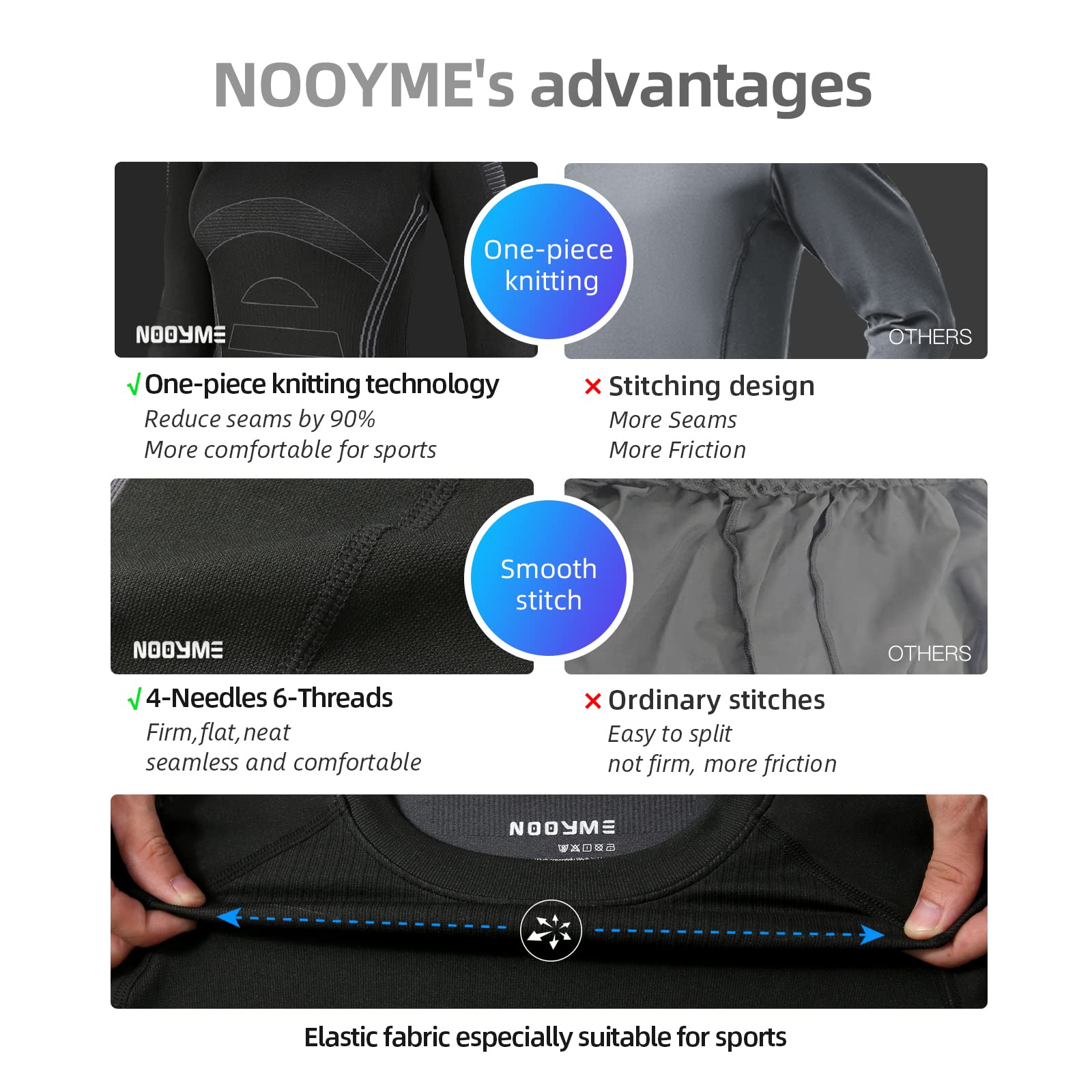 NOOYME Thermal Underwear for Women Base Layer Women Cold Weather,Long Johns for Women