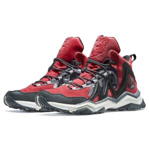 RAX Men's Ankle High Waterproof Hiking Boots Outdoor Lightweight Shoes (Red, numeric_8)