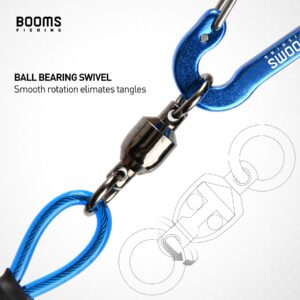 Booms Fishing T02 Fishing Pole Tether, Kayak Paddle Leash, Heavy Duty Fishing Lanyard for Fishing Tools/Rods/Paddles, Blue 2pcs and RB1 Rod Tie Belts Pole Straps 4pcs 4.5"