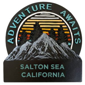 R and R Imports Salton Sea California Hand Painted Resin Refrigerator Magnet 3-Inch Approximately Adventure Awaits Design