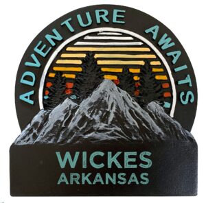 r and r imports wickes arkansas hand painted resin refrigerator magnet 3-inch approximately adventure awaits design