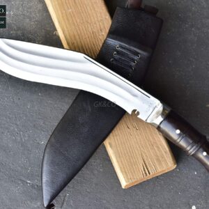 GK&CO. Kukri House Genuine Kukri/khukuri - Authentic 12" 3 Chirra (3 Fuller) The Beast, Full Tang Wooden Handle, Black Leather Sheath Khukuri- Handmade in Nepal Imported