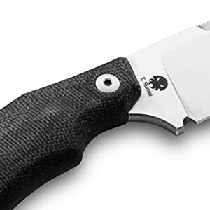 LionSTEEL H2 Karambit Style Fixed Blade EDC Hunting Hiking and Outdoor Knife, G10 and Micarta Handles, M390 Super Steel, Leather Sheath Included, Black G10