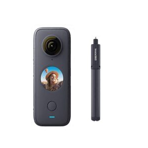 Insta360 ONE X2 360 Degree Waterproof Action Camera, 5.7K 360, Stabilization, Touch Screen, AI Editing, Live Streaming, Webcam, Voice Control + Tripod Selfie Stick