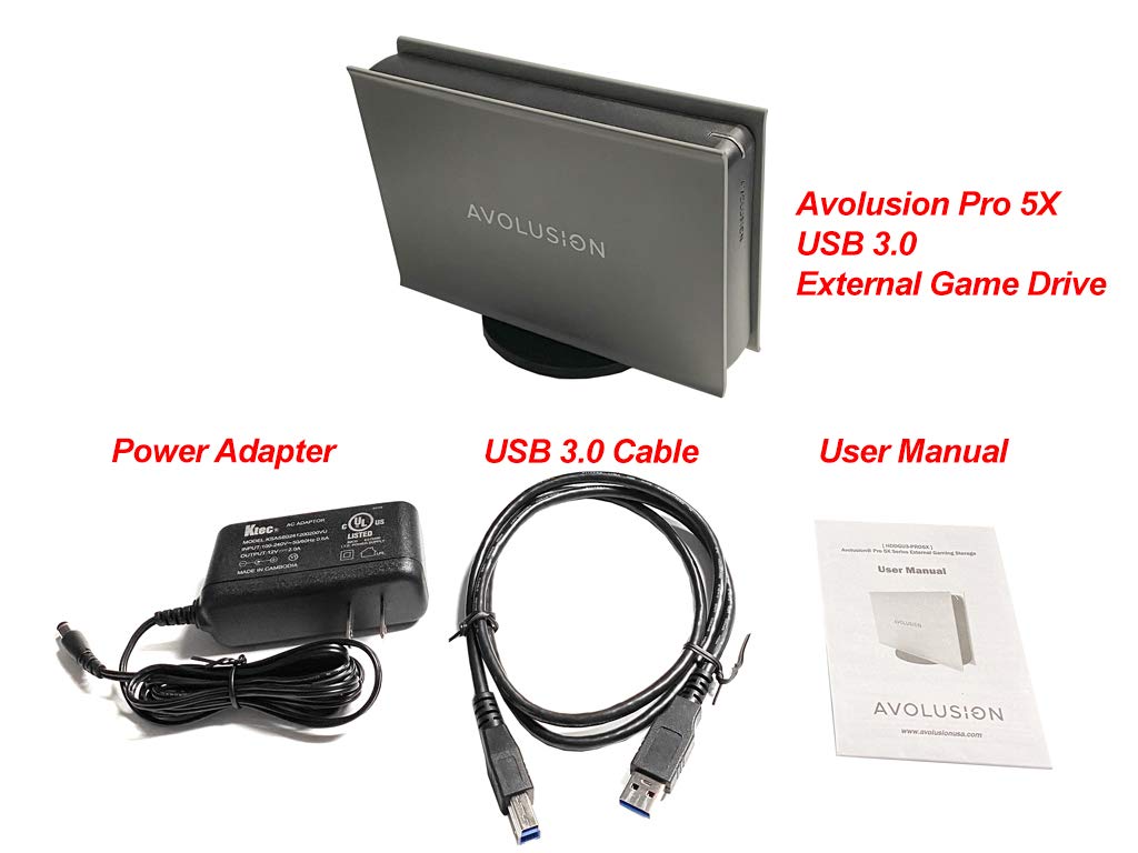 Avolusion PRO-5X Series 4TB USB 3.0 External Gaming Hard Drive (Grey) compatible with XBOX Series X|S Game Console - 2 Year Warranty