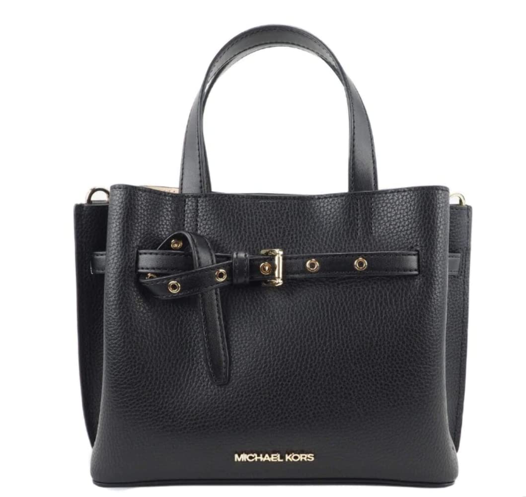 Michael Kors Emilia Small Leather Satchel Black Crossbody