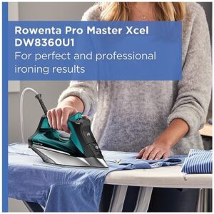 Rowenta, Iron, Pro Master Stainless Steel Soleplate Steam Iron for Clothes, 210 g/min, 400 Microsteam Holes, 1775 Watts, Auto-Off, Ironing, Green Clothes Iron, DW8360