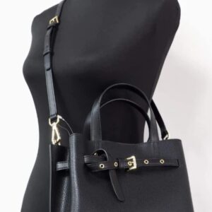 Michael Kors Emilia Small Leather Satchel Black Crossbody