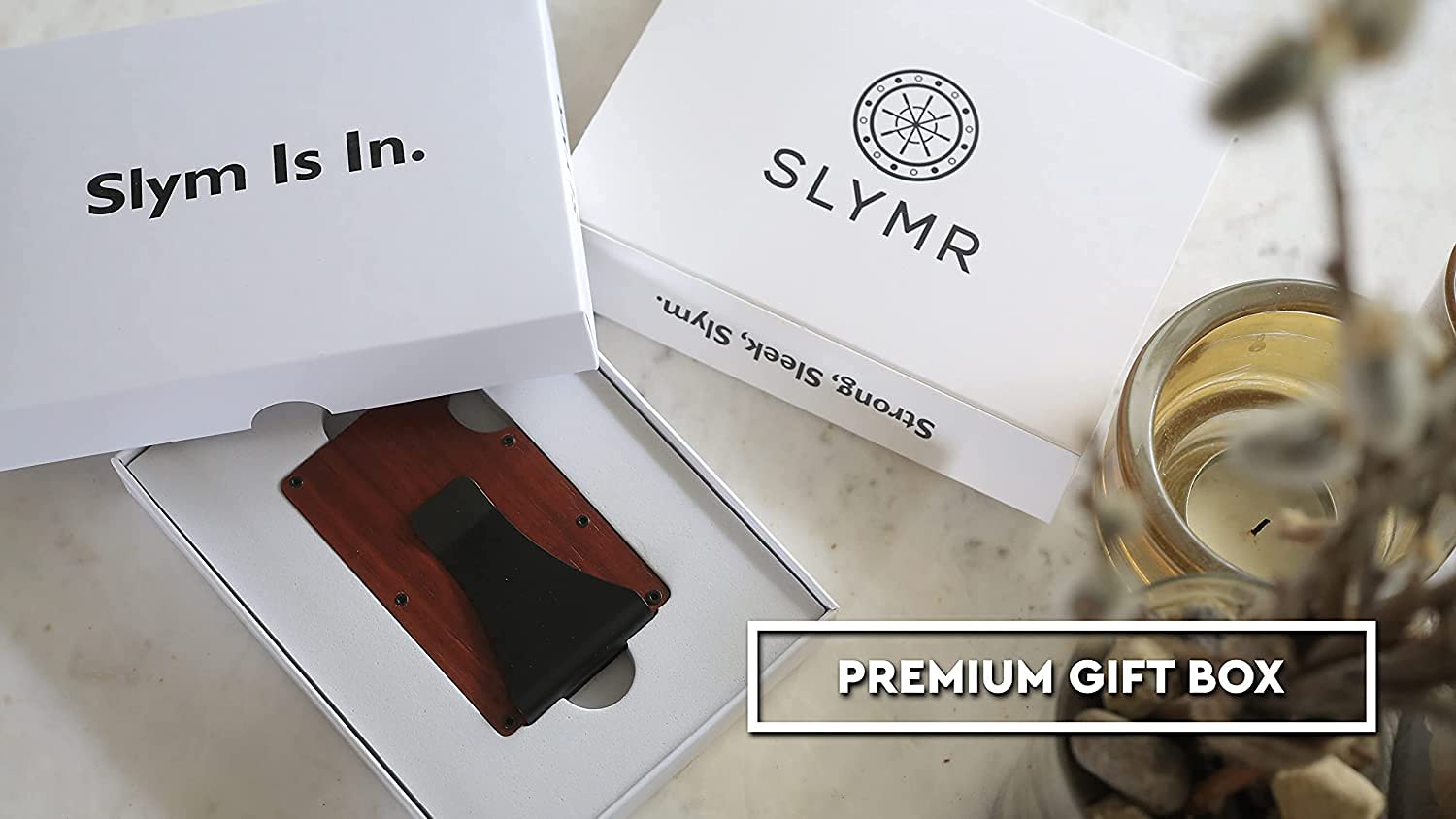 Slymr – Sloan - Minimalist Slim Wallet for Men – RFID Blocking – Metal Wallet With Money Clip – Carbon Fiber Front Pocket Wallet