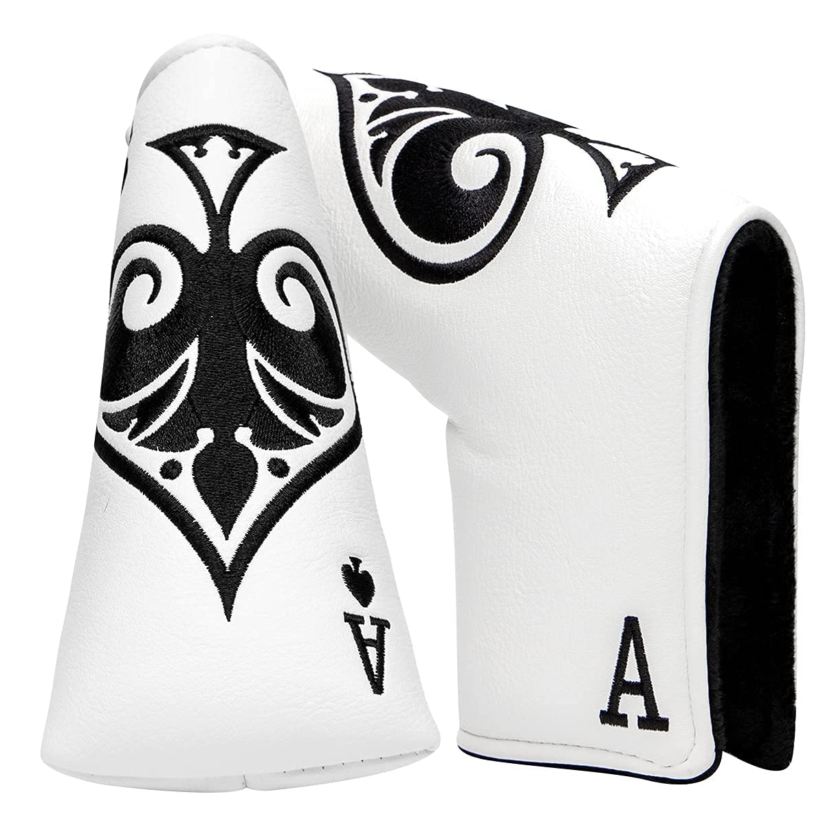 Poker Ace Blade Putter Cover Magnetic Putter Headcover Head Cover for Blade Putters - Golf Putter Cover White for Men fits Scotty Cameron Ping Putters