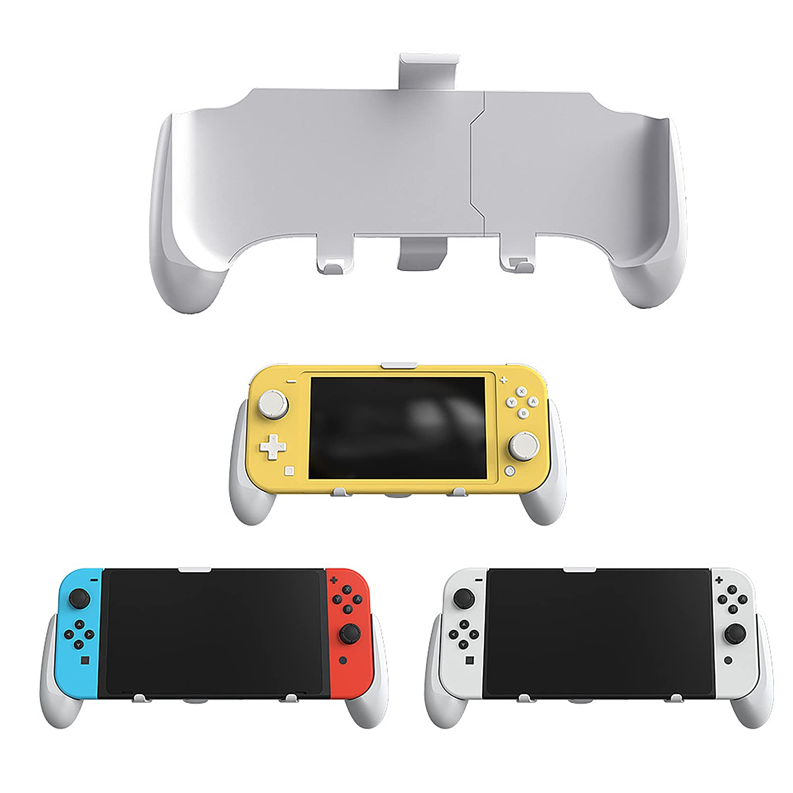 Switch Grip, Ergonomic Switch OLED Grip with Stand and Game Slots, Comfortable and Sturdy Handheld Grip Compatible with Switch and Switch OLED - Black