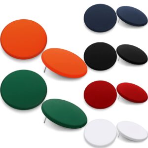 6 Pairs Solid Color Earrings Geometric Stud Earrings Women Disc Earrings Big Round Acrylic Earrings (Black,Red,Green,White, Orange,Dark Blue)